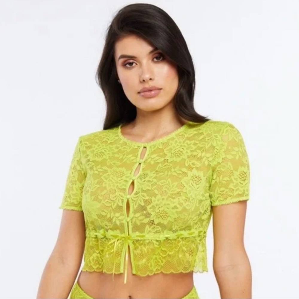 Savage X Fenty Bright Lace Top XL cropped